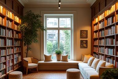 Welcoming interior of Willow & Thorn Books shop with shelves of books and cosy reading nooks