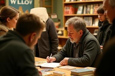 Monthly author signing event at Willow & Thorn Books