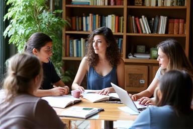 Creative writing workshop in progress at Willow & Thorn Books
